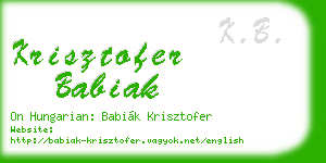 krisztofer babiak business card