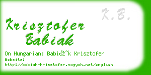 krisztofer babiak business card